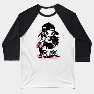 Skater Girl. For Skateboard Lovers. Baseball T-Shirt